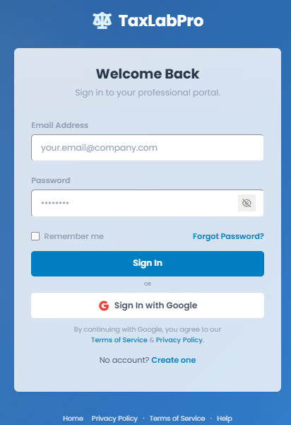 Taxlab login